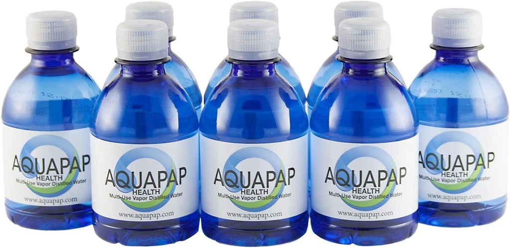 AQUAPAP Health Neti Pot Nasal Irrigation Vapor Destillert vann 8 pakke 8oz enkelt servere flasker (vann bare ikke inkluderer neti Pot)