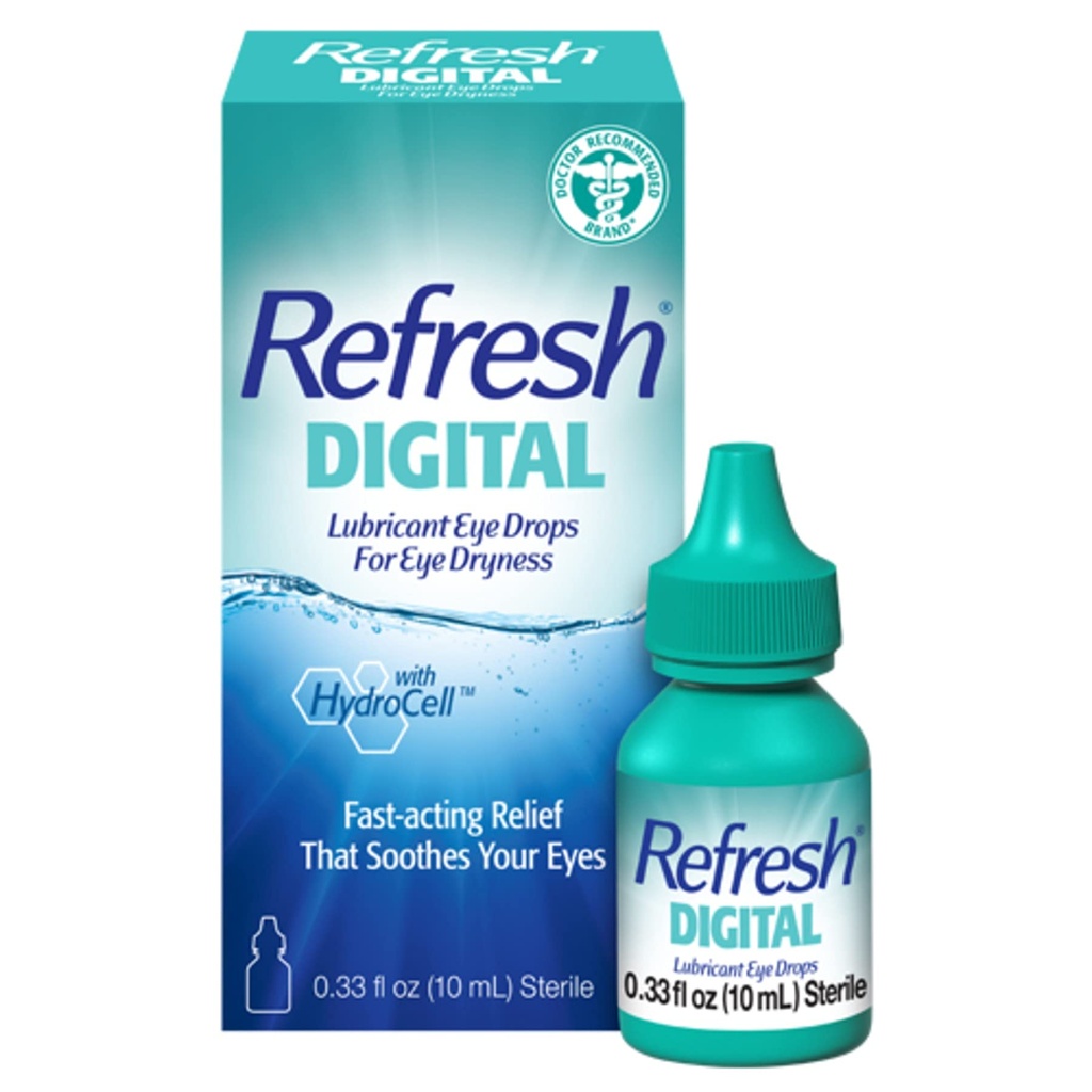Oppfriskende digitale Lubricant Eye Drops, 0.33 Fl Oz (pakke med 1)
