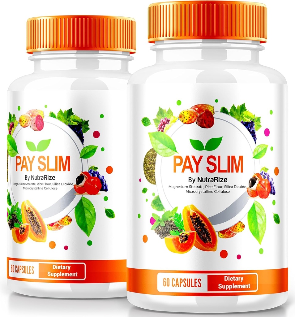 NutraRize (2 Pack) Betal Slim Capsules, PaySlim Alt-Naturlig Supplement for sunn vekttap, Premium Formula å oppnå kropp og fitness mål, offisielle anmeldelser (120 Capsules)