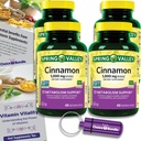 Valg Bundle Spring Valley Cinnamon Diett Supplement 1000mg 400 ct Vegetariske kapsler 4 pk (1600 Totalt) + “Vitamin Vitalitet” Guide & Pill Container (6 elementer)!