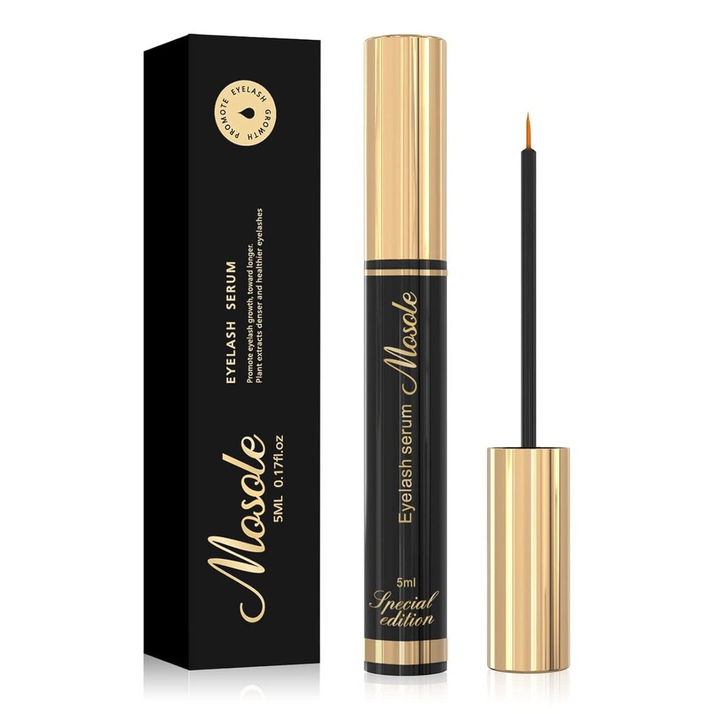 Premium Eyelash Growth Serum - 5ml Fullere og lengre øyenvipper Lash Enhancing Serum for naturlige visker eller Lash Extensions & Brows, Vegan & Cruelty-Free