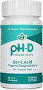 pH-D Feminin Helse - 600 mg Boric Acid Suppositories - Kvinne eid - for Vaginal Odor bruk - 24 count