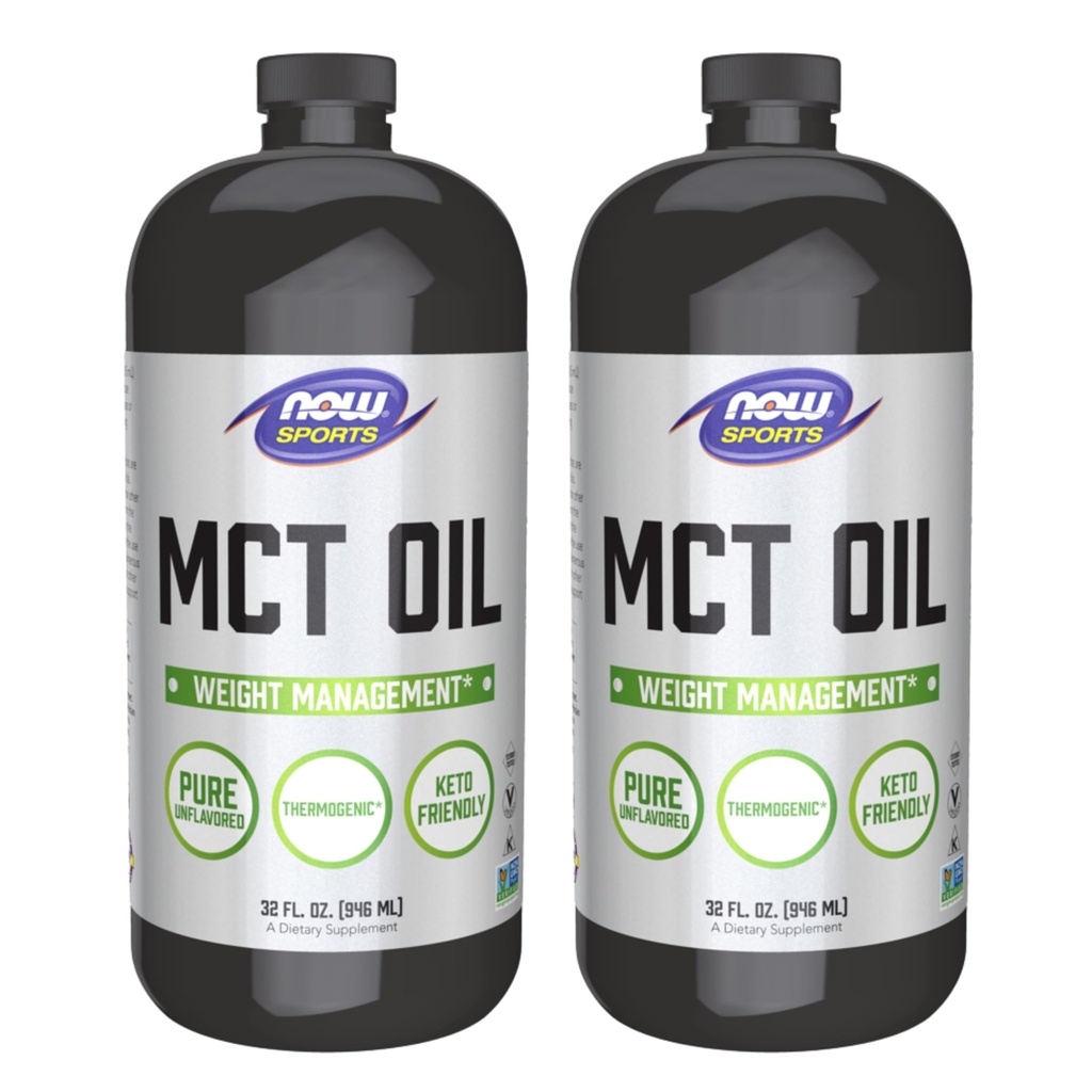 Nå Matvarer MCT-olje, 32 Ounce (pakke av 2) (pakning kan variere)