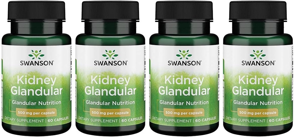 Swanson Njure Glandular 500 mg 60 Caps 4 Pack