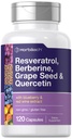 Horbäach Resveratrol Berberine Grape frø og Quercetin | med blåbær & rødvin ekstrakt | 120 kapsler ikke-GMO, Glutenfri og vegetarisk kosttilskudd