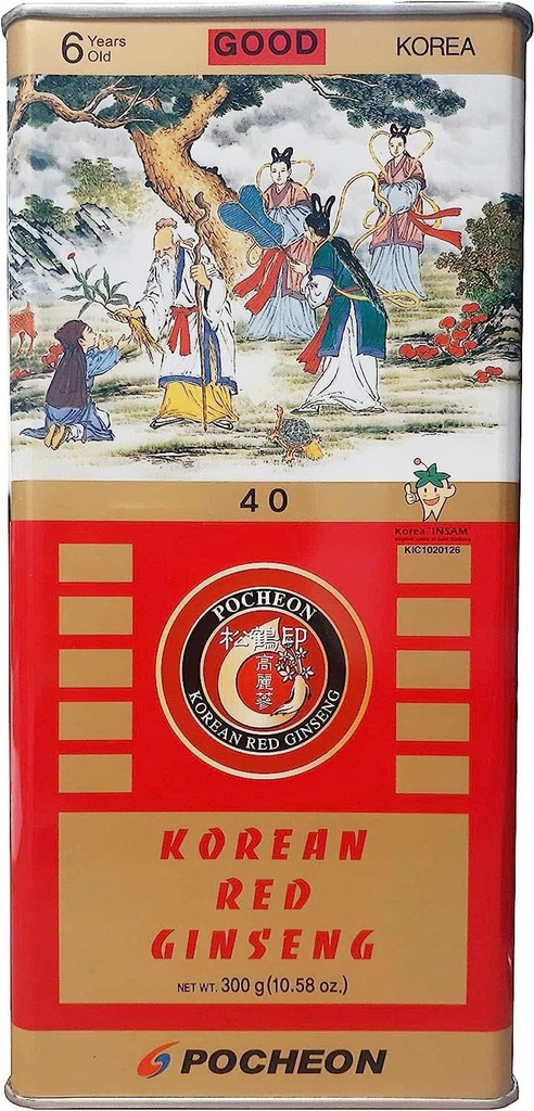 Pocheon 300g Korean Canned Tørket Panax Rød Ginseng 24 Roots 6Years God Grade 300-40