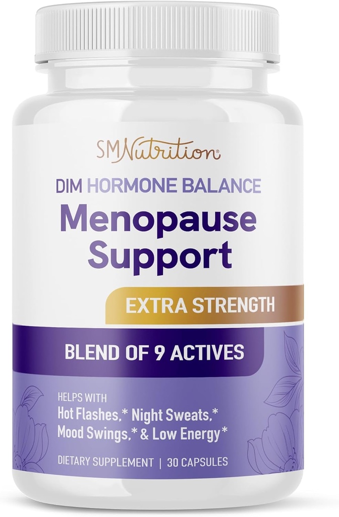 Menopause Supplement for kvinner Hot Flashes & Night Sweats | Hormone Balance, Menopause Relief for kvinner og perimenopause Støtte | med svart cohosh, DIM & rød Clover | Tredjeparts testet | 30 Ct