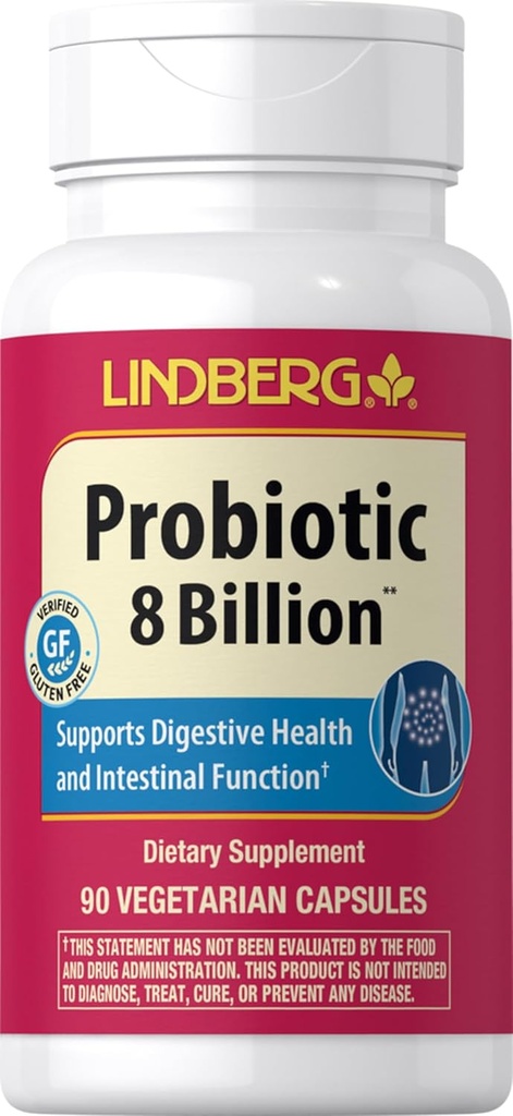 Piping Rock Probiotic for menn og kvinner | 90 kapsler | Digestiv og intestinell støtte | Ikke-GMO, Glutenfri & Vegetarisk Supplement | av Lindberg