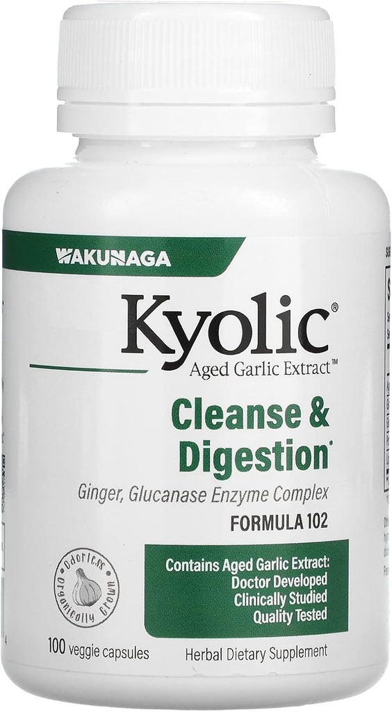 Alders hvitløk ekstrakt, rengjøring og dialyse formel 102, 100 Veggie kapsler, Kyolic