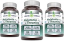 Amazing Formler Melatonin 10 Mg Plus L-Theanine 5,5 Mg Supplement | 120 Tabletter | Ikke-GMO | Glutenfri | laget i USA | Pakke med 3