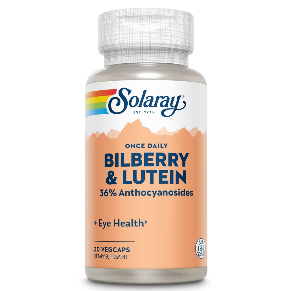 SOLARAY En daglig Bilbær og Lutein Supplement, 160 mg 30 greve