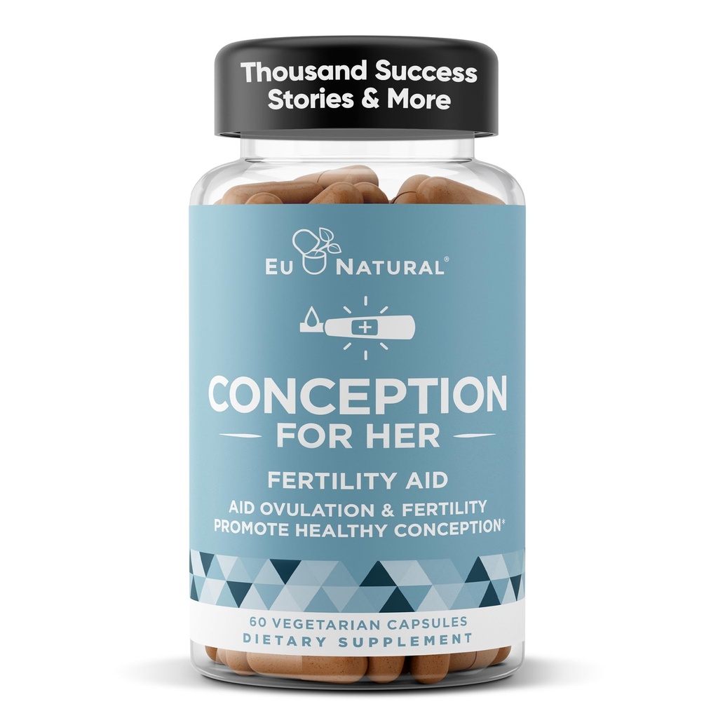 Begrepsfertilitet kosttilskudd for kvinner - Bidrar ovulering, Hormonal Balance, & Regelmessige sykluser - Prenatal vitamin støtte med Myo-Inositol, Folat, Folinsyre, Vitex – 60 Vegetariske myke kapsler