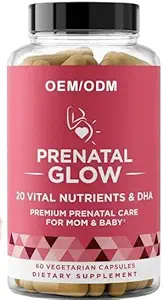Prenatal Glow Vital Nutrienter & DHA - Premium prenatal omsorg for mamma & baby-prenatal for kvinner å støtte Fetal utvikling, en mer behagelig graviditet 1 måned