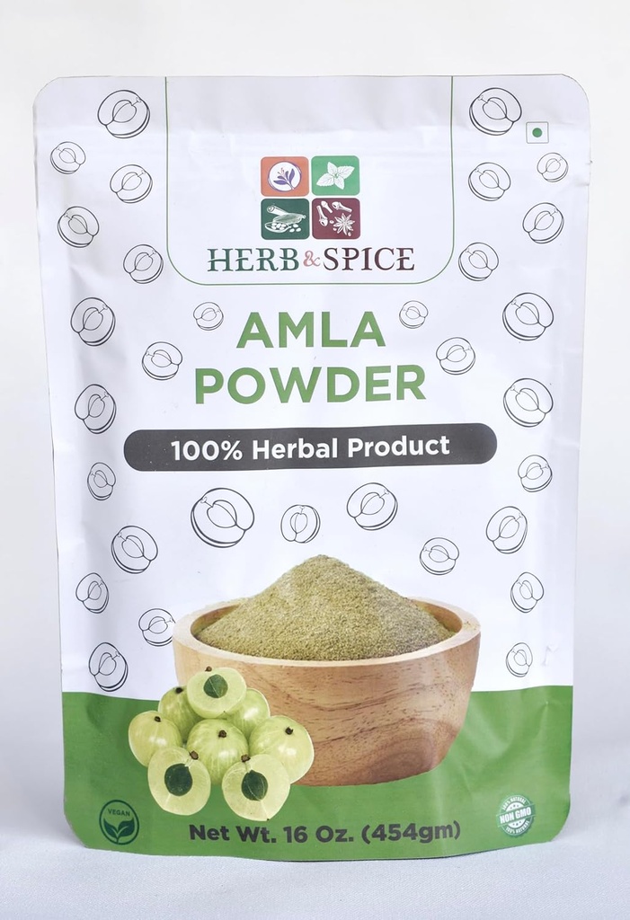 Organisk Amla pulver, Lab testet, for tungmetaller, vegansk og glutenfri, indisk Gooseberry pulver, vitamin C for immunsystem,100% ayurvedisk supermat, antioksidanter, ikke-GMO 1 lb (454 gram)