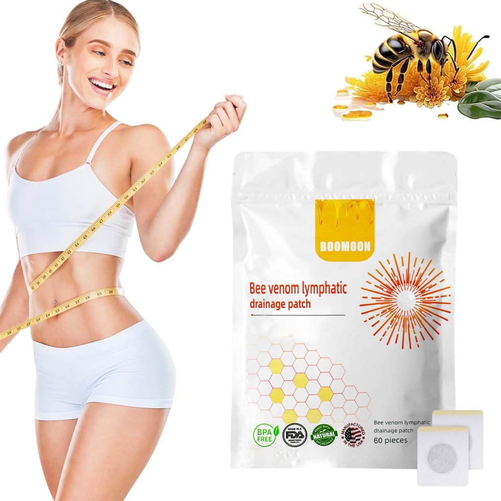 KLIFE 60PCS Bee Venom Navel Patches, Bee Venom Lymphatic Drainage Navel Patches, Bee Venom Navel Patches for kvinner og menn(60pcs/1 poser)