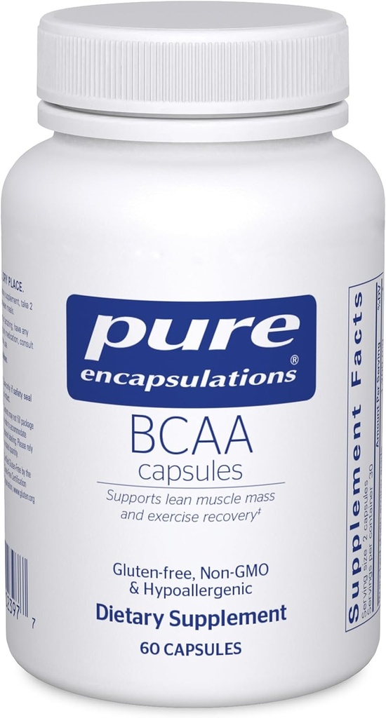 Rene innkapslinger BCAA Kapsler | Hypoallergenic Supplement for å støtte muskelfunksjon under trening* 60 Kapsler
