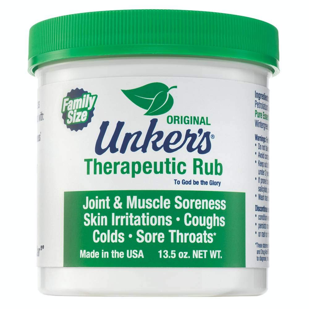 Unkers Therapeutic Rub for ledsmerter, såre muskler, brenn krem, eller ro din Cough 13,5 ounces