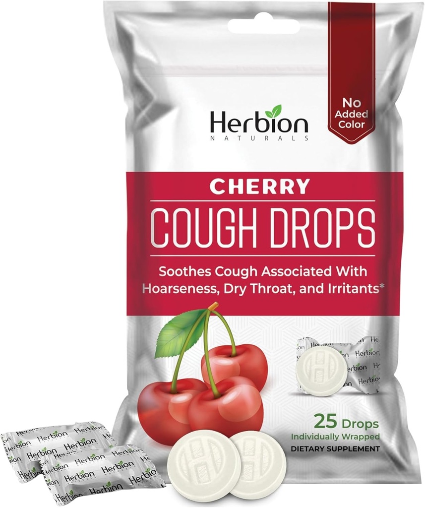 HERBION Naturals Cough faller med naturlig Cherry Flavor, kosttilskudd, Sootes Cough, for voksne og barn over 6 år, 25 dråper, ingen kunstig flavor, pakke med 1