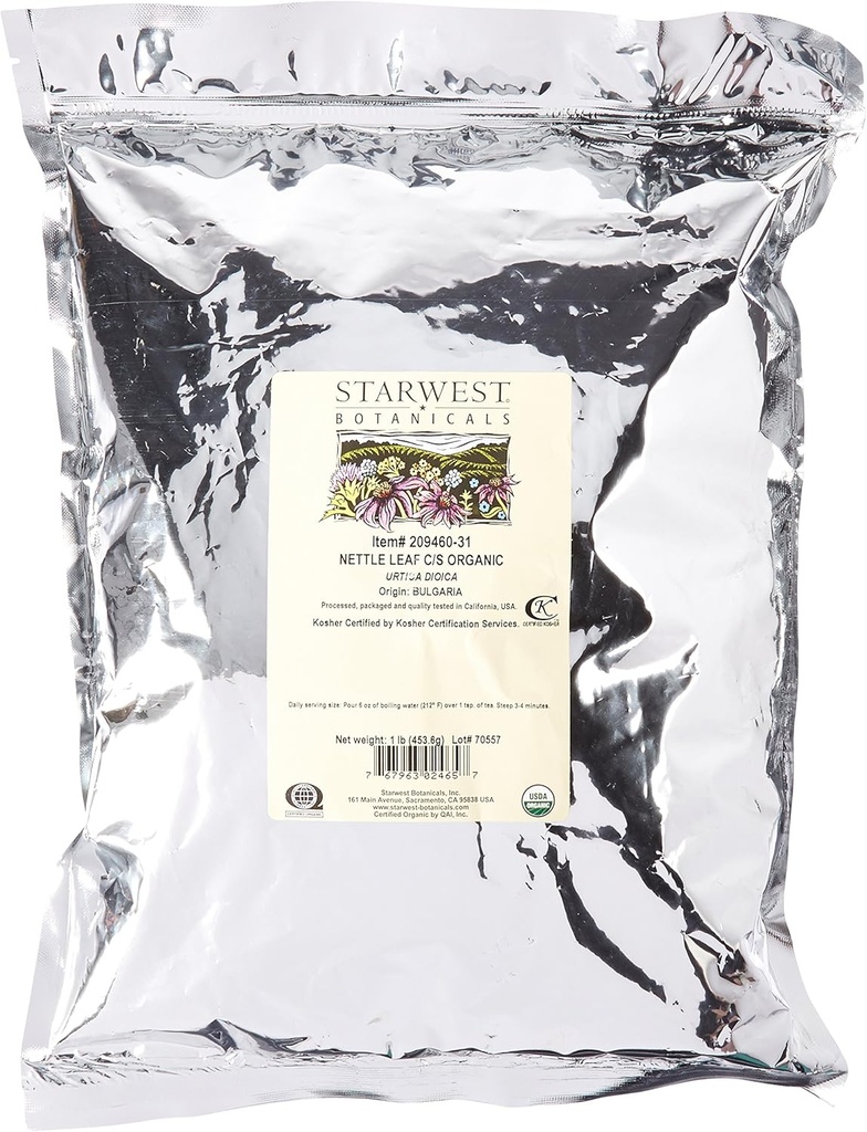 Starwest Botanicals Organic Nettle Leaf Te Løs kutte og siftet, 1 pund bulk - 1 tall