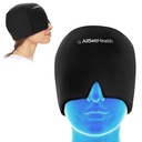 Migraine Relief Cap Ice Head Wrap og Hat | Hot/Kold Gel Pack med ansikt og øyemaske Compress for hodepine Relief - Svart