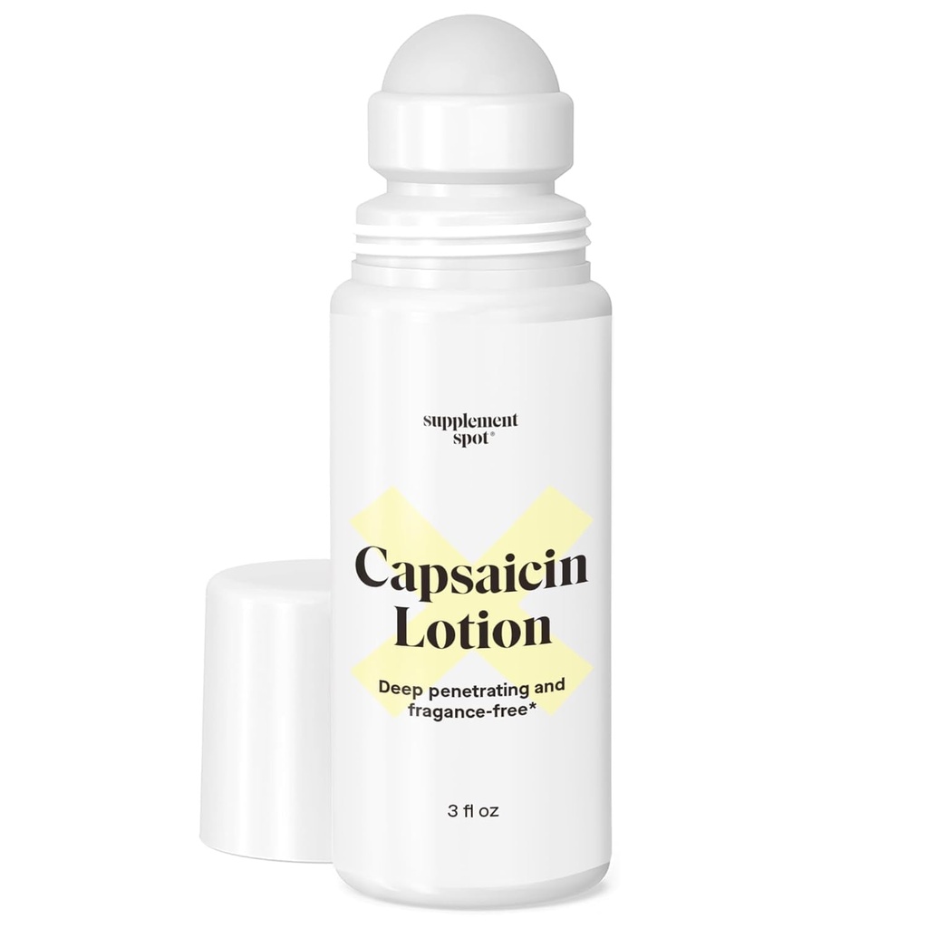 Capsaicin Lotion – Krem for muskler og ledd – Deep Penetrating Roll På w / 0,075% Capsaicin Creme – (3 oz)