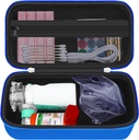 HESTECH Hard reise bærende sak for Astma inhaler for inhaler Spacer, Maske, innhaler holder Astma veske med mesh lomme for saltløsning og andre essensielle, blå (bare tilfelle)