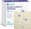 Conkote Silver Alginate Sårkjoler Pads 2\" x 2 \", 10 Pack, Ikke-Stik Padge Ag Patches, høy absorbent for trykk Ulcer, seng Sore og diabetisk fot Ulcer