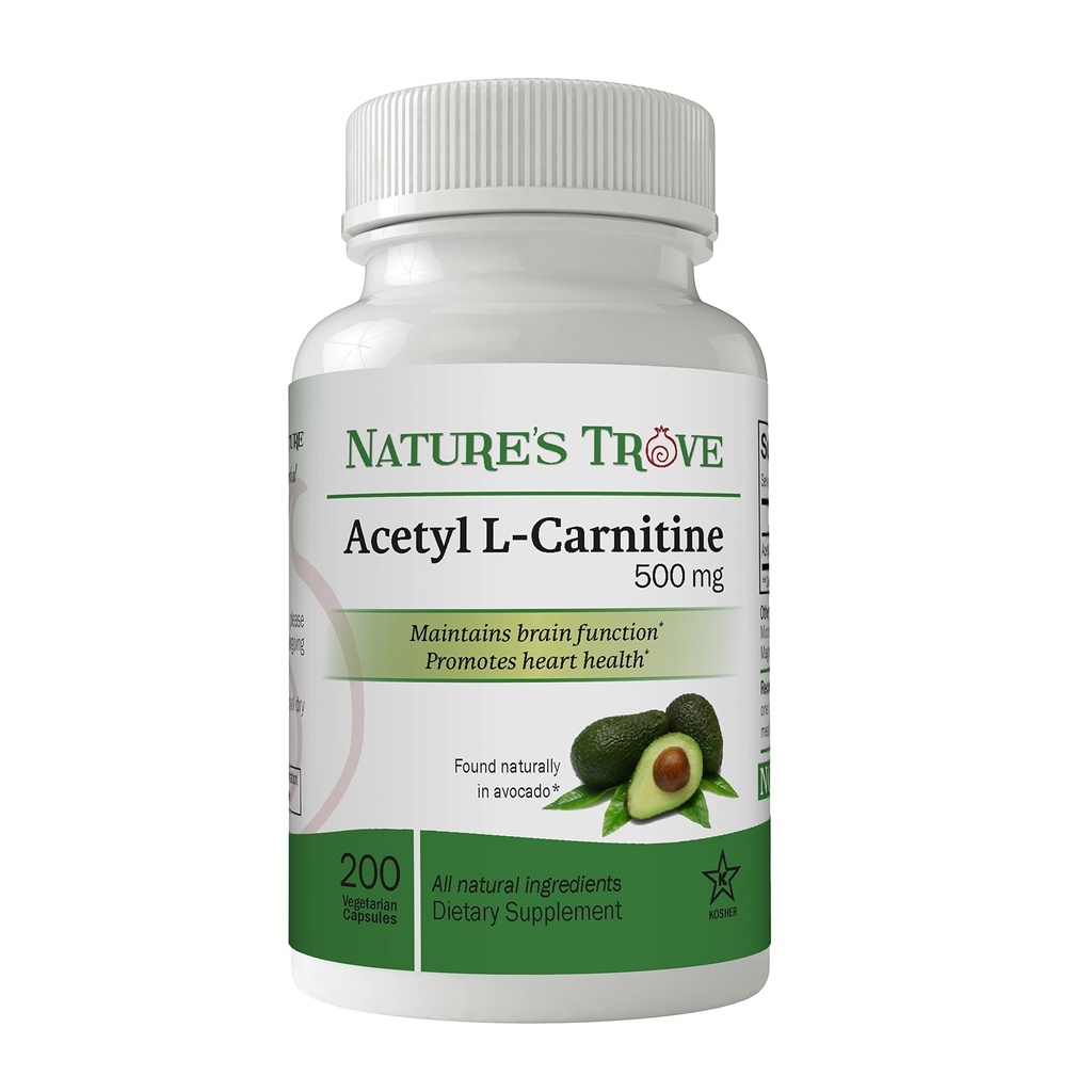 Naturens Trove Acetyl L-karnitin (ALCAR) 500 mg 200 vegetariske kapsler