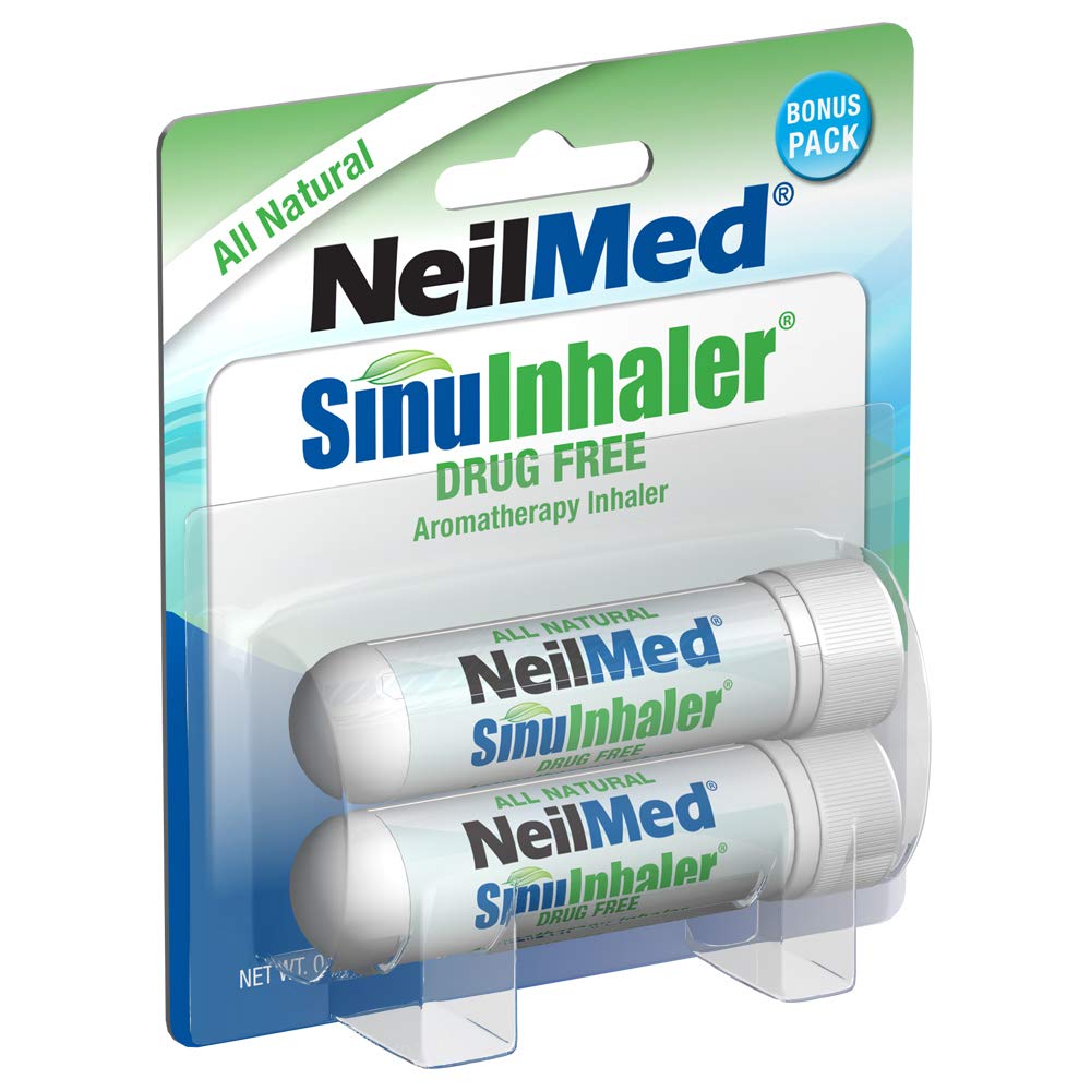 NeilMed SinuInhaler Naturlig Non Medicated Aromaterapi Inhaler (Bonus Pack) 2 greve (pakke med 1)