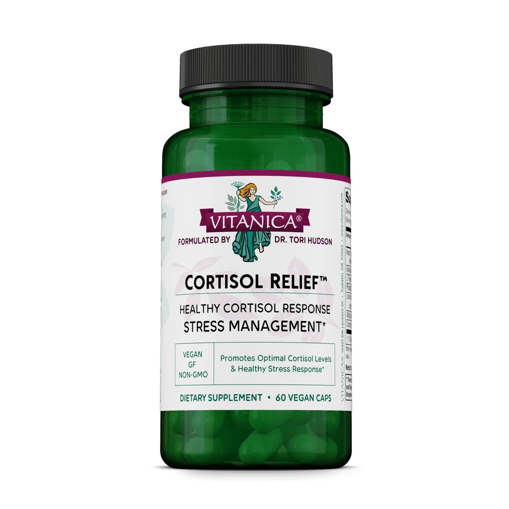 Vitanica Cortisol Relief, Dr. Formulert søvn, Stress, Cortisol Manager Supplement, Vegan, 60 kapsler (Cortisol Relief)
