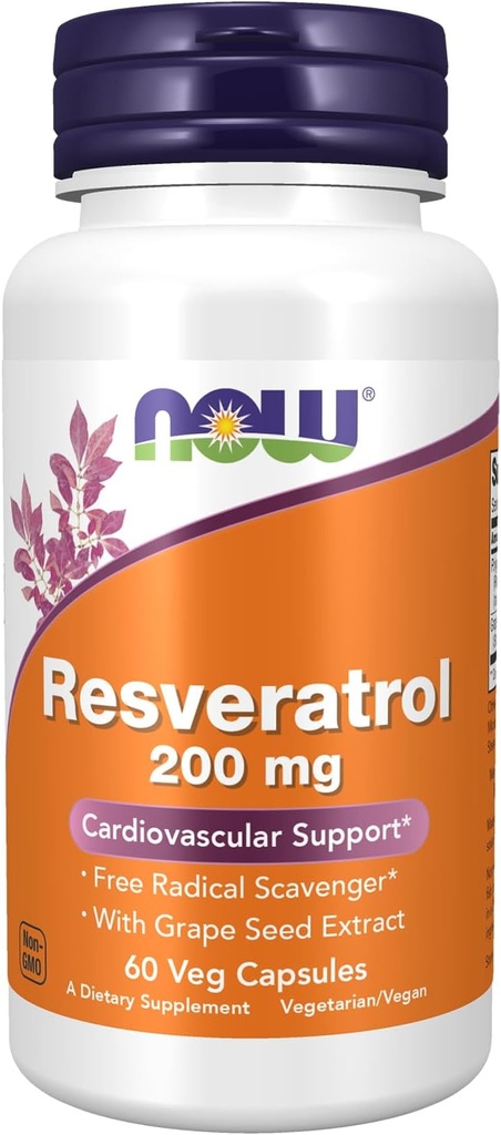 Nå Matvarer Resveratrol 200 mg med kornfrøekstrakt - 60 Veg Kapsler