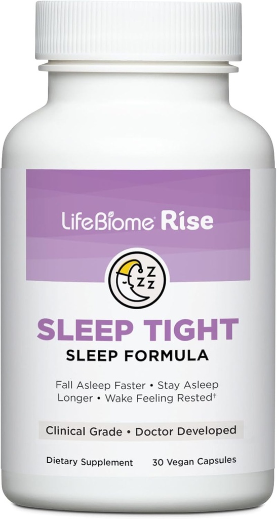 Sunn veiledning LifeBiome stige søvn tight med øyeblikkelig og utvidet melatonin pluss GABA i innovative mikrobeadlets hjelper deg å vinde ned raskt for dype, restful zzzs