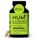 HUM Flatter Me Digestive Enzymes Plus Prebiotika & Probiotika, Digestive Helse Bleating Supplement for kvinner og menn, Fastvirkende Anti Bloat piller Multi Enzyme for debloating, Vegan, 60 kapsler