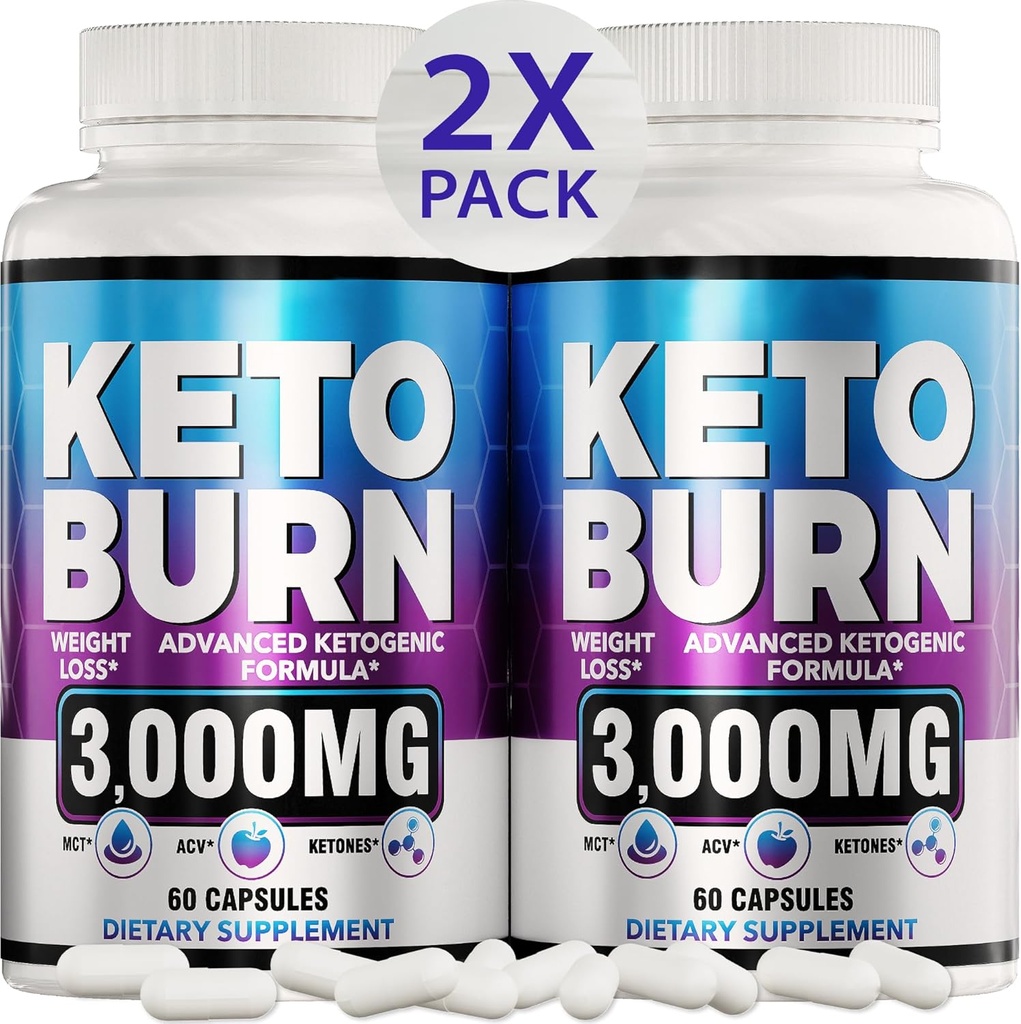 (2 Pack) Keto Diet piller - Avansert vekttap - Keto Supplement for kvinner og menn - Apple Cider Vinegar - Keto ACV Gummi - Laget i USA
