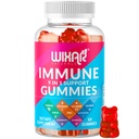 9 i 1 immunstøtte Gummier med eldrebær, vitamin C&D, sink, gurkemeie, ginger, Echinacea, Astragalus og sjø Moss for immunitetstilskudd - 60 Gummies