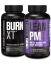 Jacked Factory Burn XT termogene fettforbrenner - Appetitt Suppliant og nootropisk energi Booster (90 kapsler) & Lean PM vekttap Supplement, søvnstøtte | (60 kapsler)