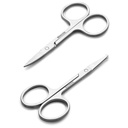 Ansiktshår Små Grooming Scissors For Menn Kvinner - Øyebryn, Nese Hår, Mustasje, Skjegg, Øyevipper, Øre Trimming Kit - Kurvert og avrundet sikkerhetstip Clippers For Hår Cutting - 2PCS Silver