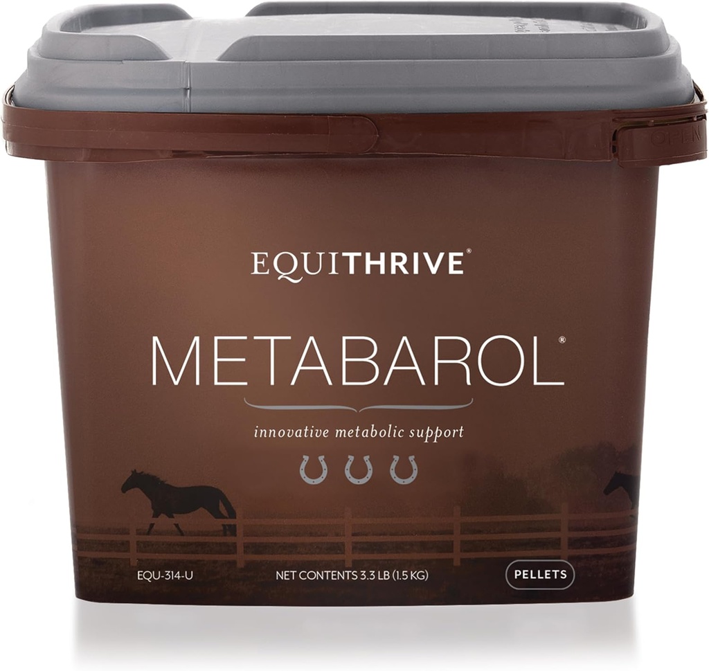 Metabarol hest Supplement Pellets med Resveratrol, Metabolsk støtte Supplement for hester, Equine Metabolic Supplement, Equine Care produkter, 3,3 lbs