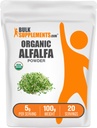 BulkSupplements.com Økologisk Alfalfa Grass pulver - Alfalfa Supplement, Grønn Superfood pulver - Vegan & Glutenfri, 5g per servering, 100g (3.5 oz) (Pack of 1)