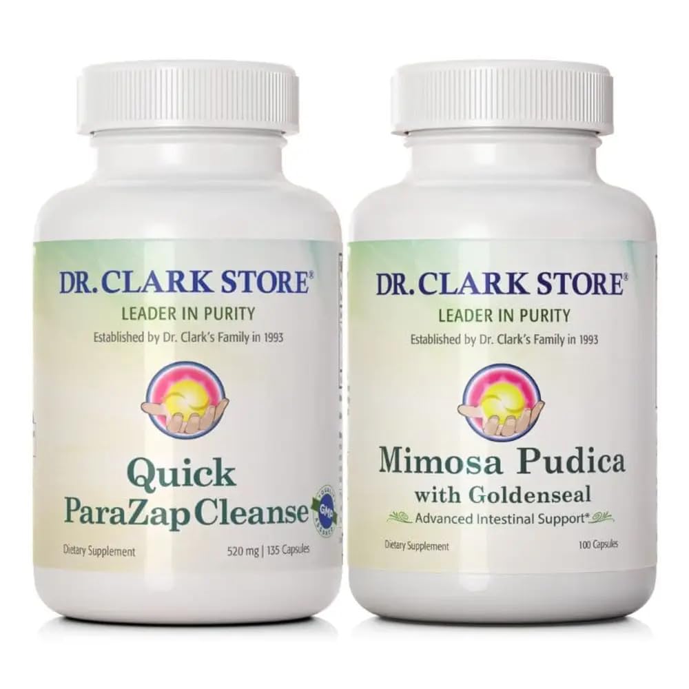 Dr Clark Store Quick para-Zap Cleanse & Mimosa Pudica – Kraftig rengjøring, Detox støtte og Gut Health Formula
