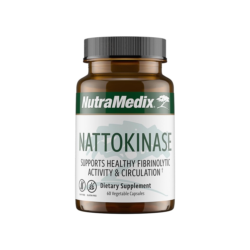NutraMedix Nattokinase Supplement - Nattokinase 2000 FU per servering - Formulert for å støtte hjerte helse og sunn sirkulasjon - Gluten + Dairy-Free (60 kapsler)