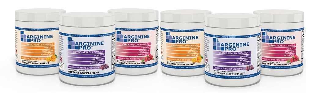 L-ARGININE PRO 5,500 mg L-Arginine Plus L-Citrulline 1,100 mg bringebær, oransje og grape pulver drikk blanding supplement for økt nitrogenoksid produksjon