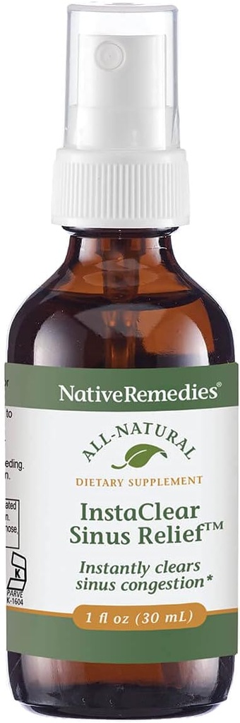 Native Remedies InstaClear Sinus Relief - Alt naturlig urtetilskudd for klare, sunne sinus under kulde, allergier eller Hay Fever - 29 ml
