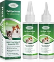 Øyedråper for hunder og katter, Gentle Formula Dog Eye Drops, Flush & Soothe Eye Irritations støtter øyne infeksjon Relief Eye Cleaner, - Pet Eye Gentle Care Supplement Cats Drops for øyne - 4.04 fl oz