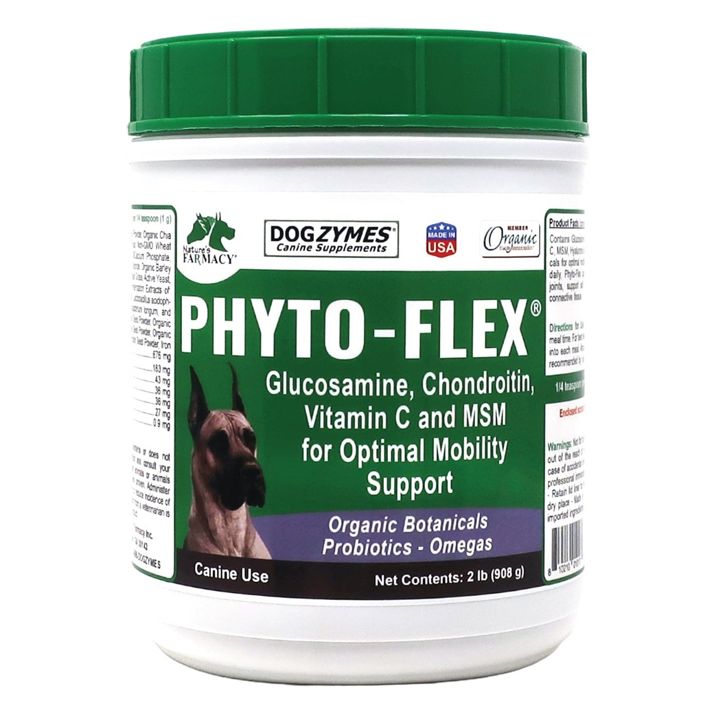 Dogzymes Phyto Flex - Glukosamin, Chondroitin, MSM og Hyaluronsyre... (2 pund)