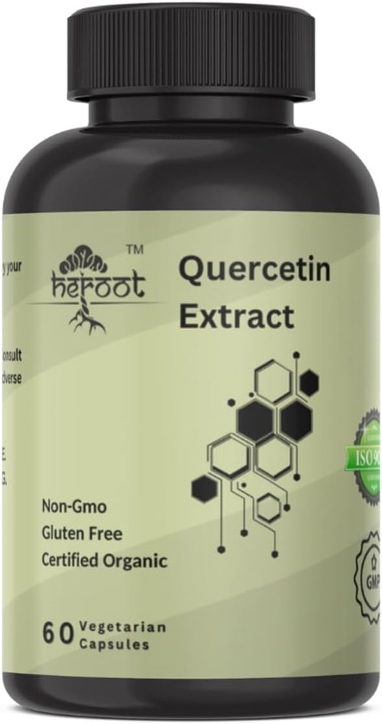 Quercetin Extract Kapsler Ikke-GMO, Glutenfri, Vegetarisk støtter generell helsestyrke energi (60 kapsler)