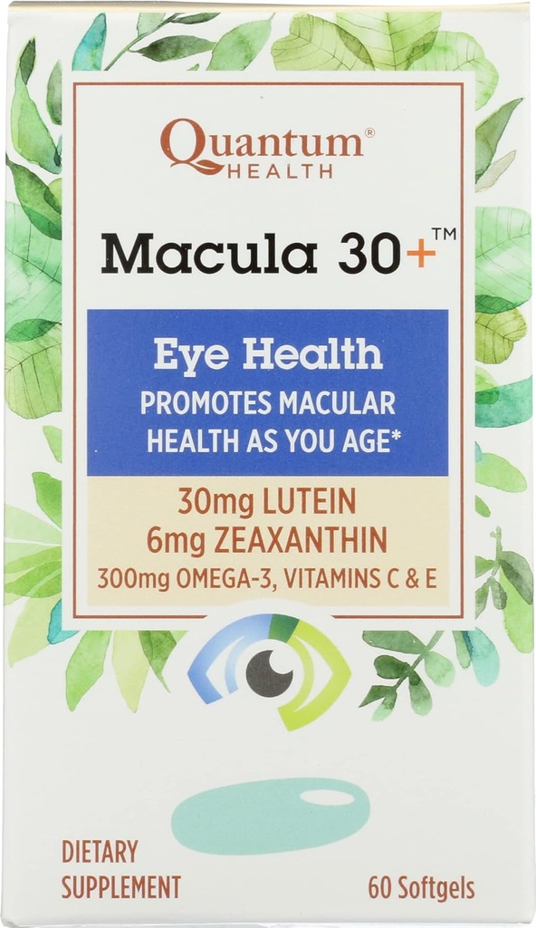 Quantum Helse Macula 30+ Eye Health, 60 Softgels (pakke med 1)