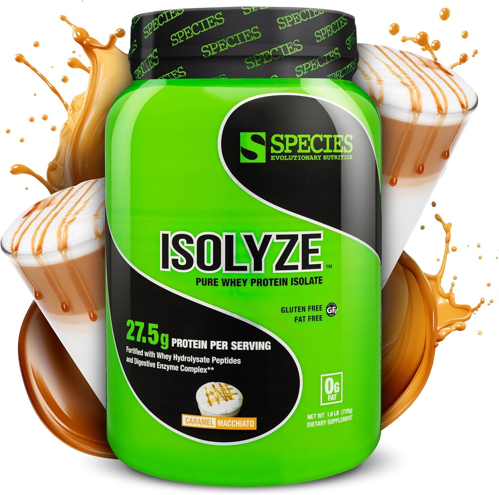 Arter Ernæring Isolysere Whey Protein pulver, 100% Whey Isolate for muskelbygging, 27,5g Protein Per Scoop, Ingen sukker og lavt fett (Caramel Macchiato, 22 Serveringer)