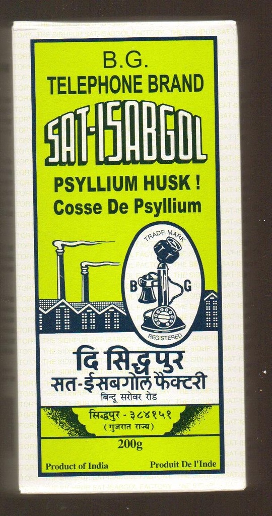 Telefon merkevare Psyllium Husk (Sat-Isabgol) 200 gram