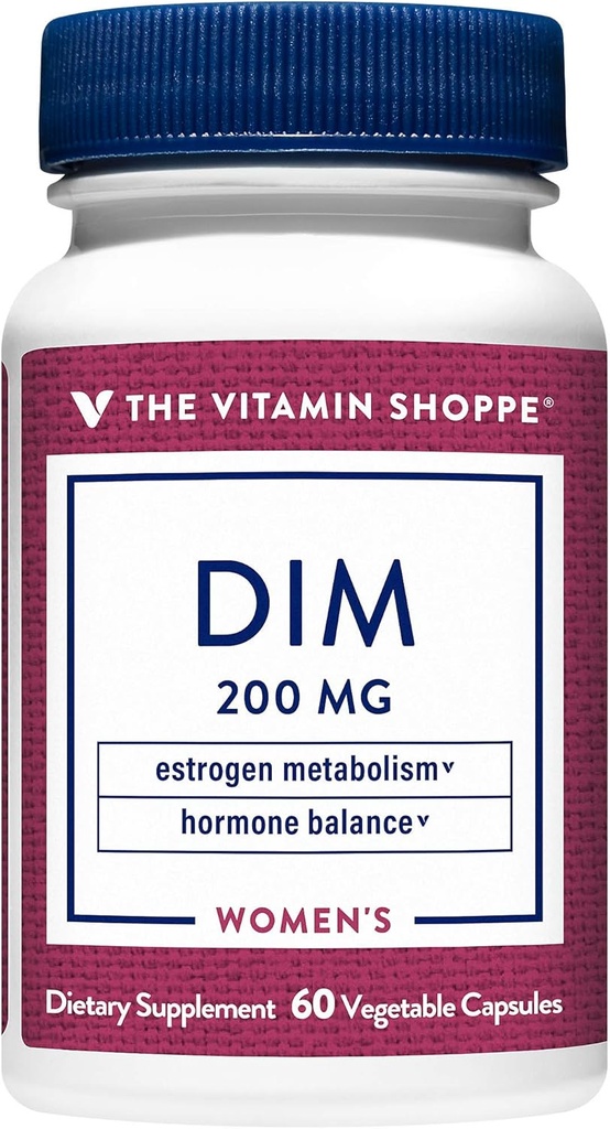 Vitamin Shoppe DIM med BioPerine - støtter hormonbalanse og østrogenmetabolisme - 200 MG (60 vegetariske kapsler)